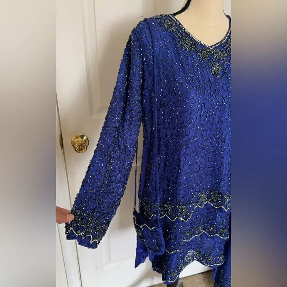 PAKISTANI INDIAN HEAVY FORMAL WEDDING FESTIVE DRESS - Picture 5 of 8
